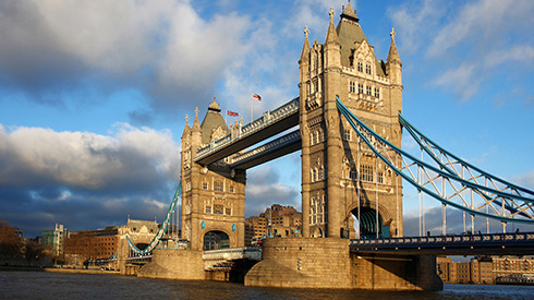 Close up of famous Tower Bridge in London, UK