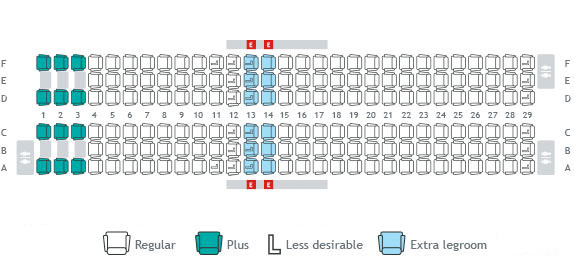 Якутия boeing 737 800 схема салона