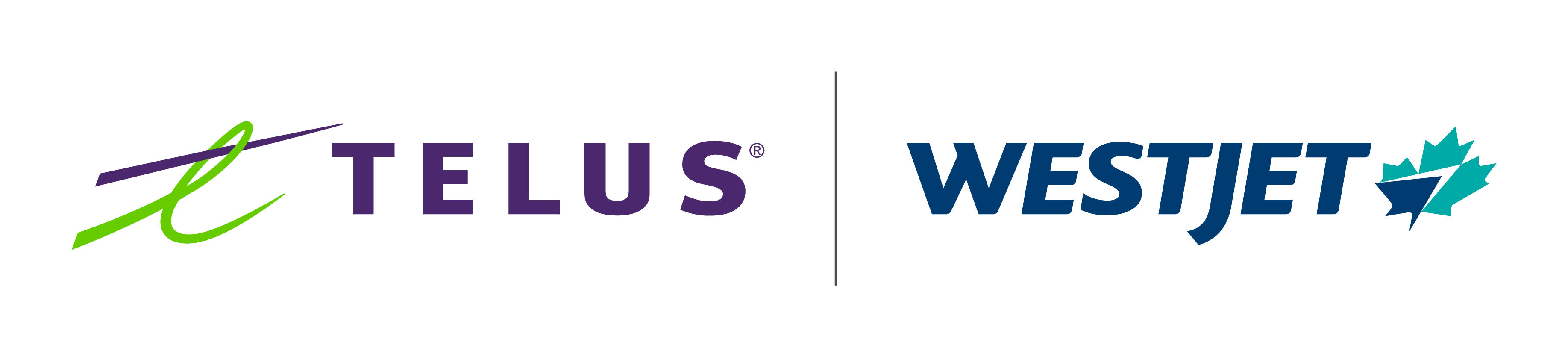 Westjet and telus logo