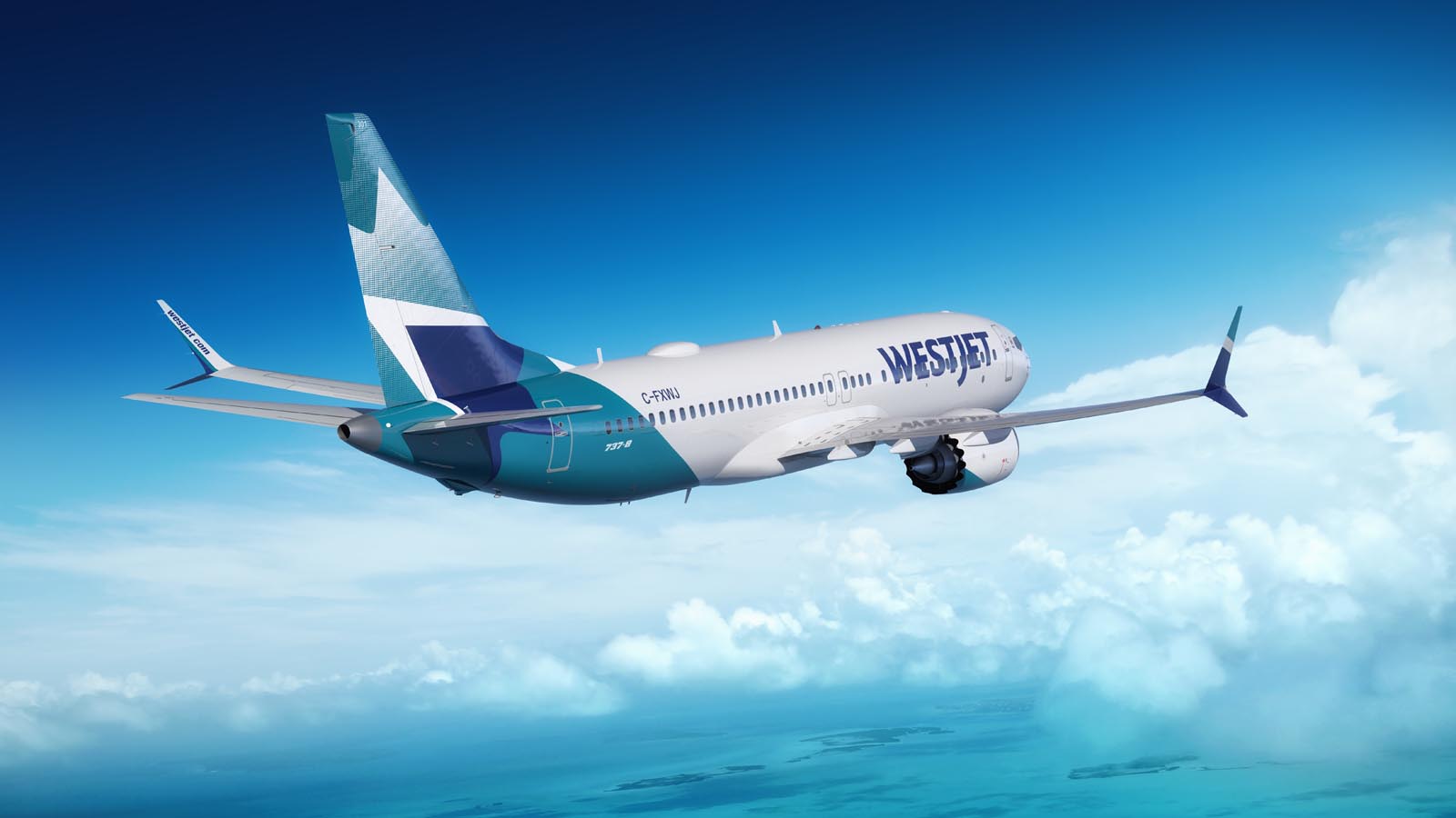 WestJet Boeing 737-8 MAX flying to Caribbean