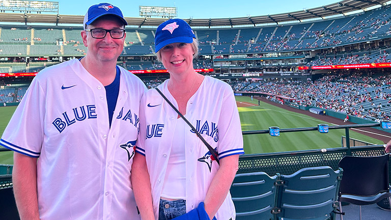 Couple at Blue Jays game