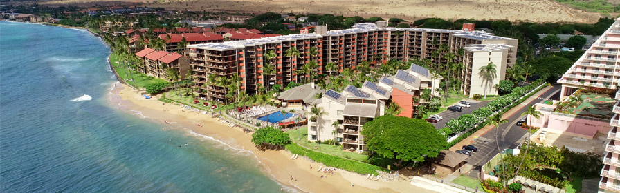 Vue aérienne de l’Aston Kaanapali Shores Condo