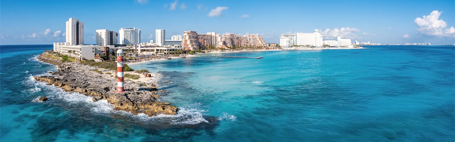 View of Cancun from ocean