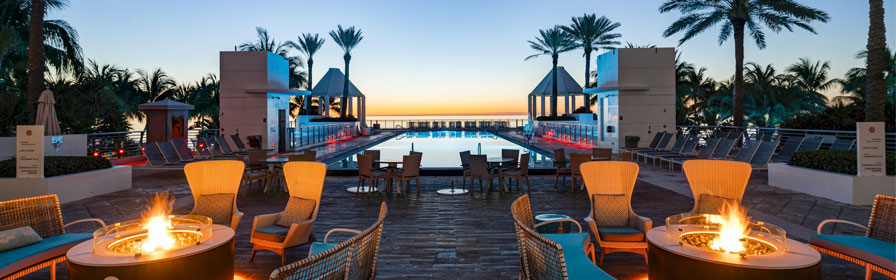 Poolside patio at Diplomat Beach Resort Hollywood