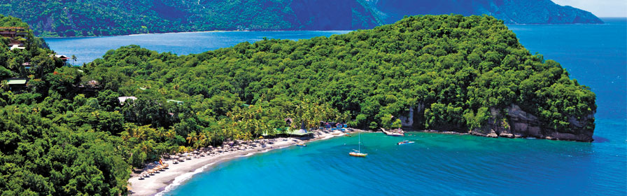 Aerial view of Anse Chastanet